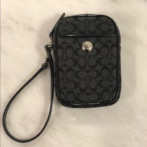 Coach Black Signature Digital Camera Case